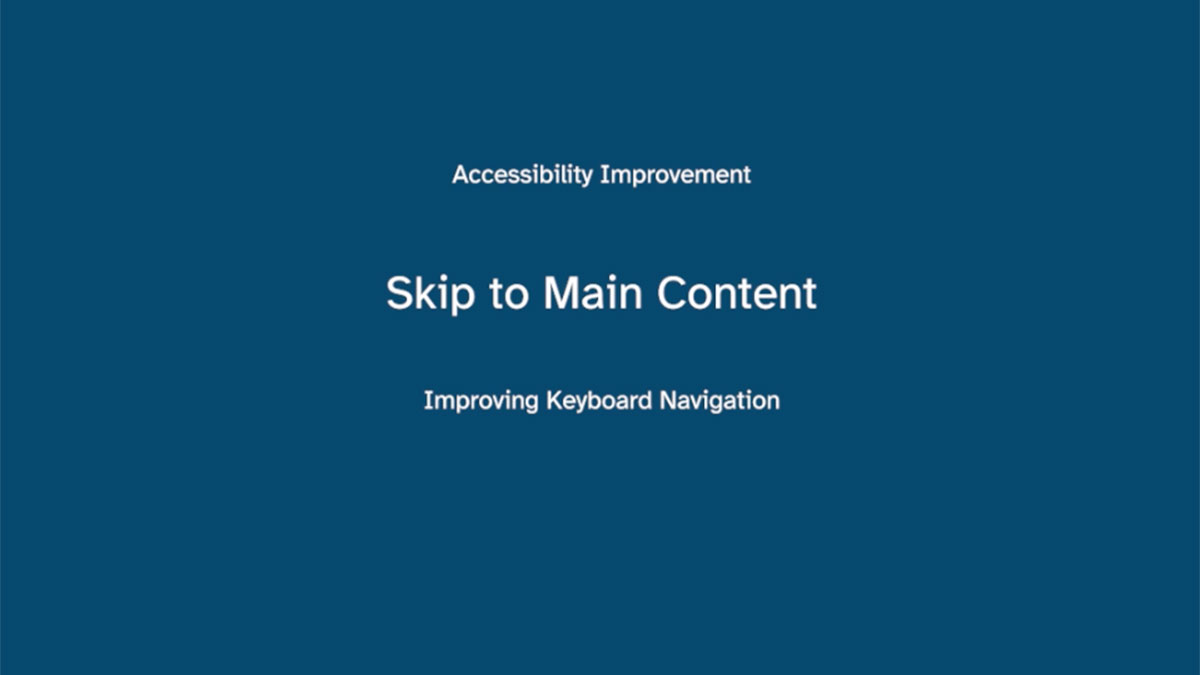 Screenshot showing a Skip to Main Content accessibility check