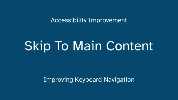 Screenshot showing a Skip to Main Content accessibility check